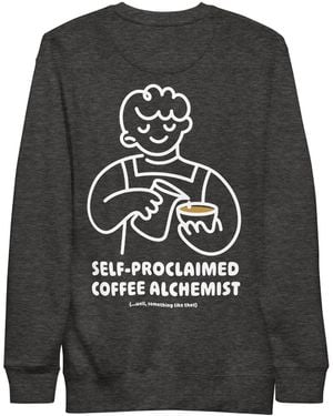 Anchor and Crew Heather Gustatory Coffee Alchemist Cotton Blend Embroidered Sweatshirt - Grey