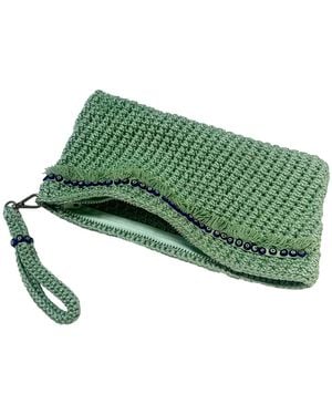 N'Onat Evil Eye Hand Crochet Pouch - Green