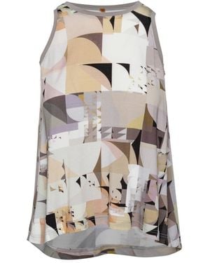 Conquista Print Halter Neckline Top - White