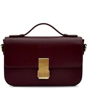 Apatchy London The Flora Burgundy Leather Bag - Purple