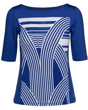 Conquista Printed Half-Sleeved Top - Blue