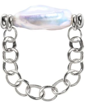 Ora Pearls Auria Coin Pearl Chain Ring - Metallic