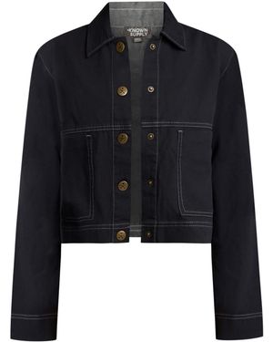 Known Supply Cropped Twill Jacket - Black