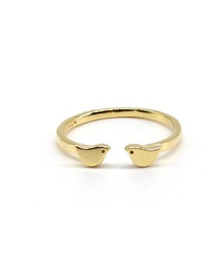 Lime Tree Design Mini Bird Adjustable Ring - Metallic