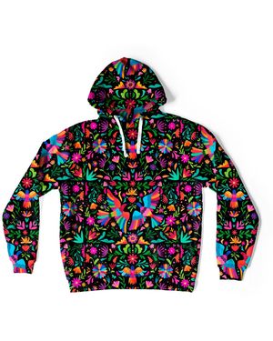 Aloha From Deer Mexican Folk Oversize Hoodie - Green
