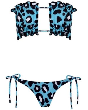 Nur Karaata Sun Leo Bikini Set - Blue