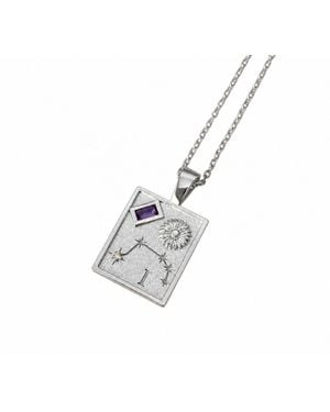 Cier Aries Zodiac Necklace - White