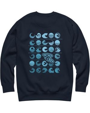 Anchor and Crew Surf N Waves Passenger Organic Cotton Sweatshirt - Blue