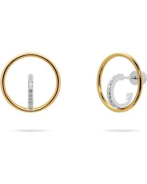 Meulien And Hoop And Huggie Pave Earrings - Metallic