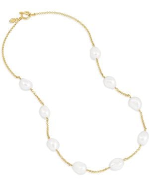 Dower & Hall Baroque Luna Pearl Chain Necklace - Metallic