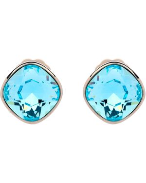 Emma Holland Jewellery Aqua Cushion Crystal Clip Earrings - Blue