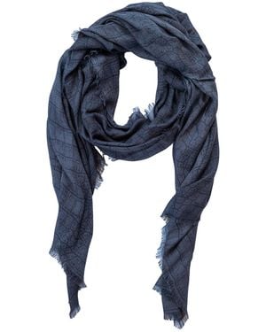 Circular Path Croc Print Scarf - Blue