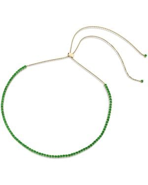 SALLY SKOUFIS Passion Necklace With Made Emeralds & Cz Diamond Stimulant - Metallic