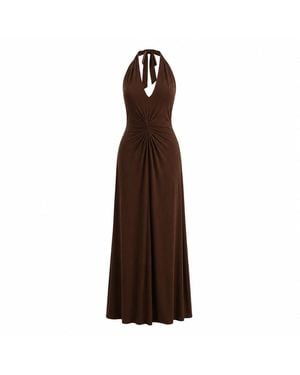 Maison De Gala Sienna Mocha Halter Dress - Brown