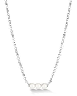 Dower & Hall Triple Luna Pearl Row Pendant - Metallic