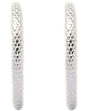 NASI SILVER Fish Scale Huggie Hoops - White