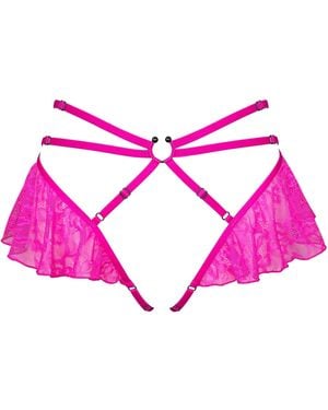 MONIQUE MORIN LINGERIE Hologram Skirted Harness Electric - Pink
