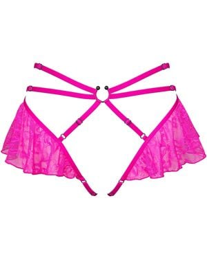MONIQUE MORIN LINGERIE Hologram Skirted Harness Electric - Pink