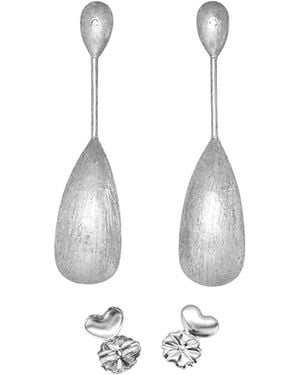 Bellatrix Detachable Double Drop Earring Is Perfect To Add An Extra Design Element To Your Stud Stone Earring - White