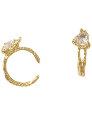 Alexie of Athens Stone Heart Ear Cuff - Metallic