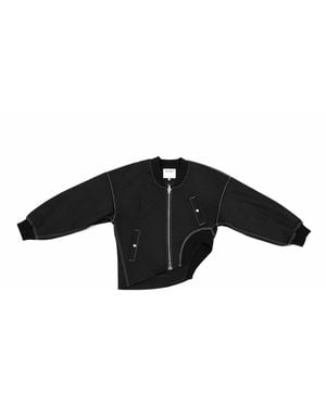 Gao Republic Bomber Jacket Cropped Side Cut-Out - Black