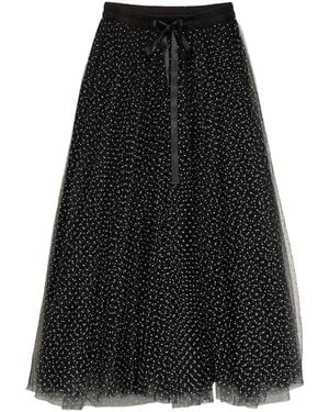 Tantra Spain Sl Polka Dots Tulle A-Line Skirt With Waistband - Black