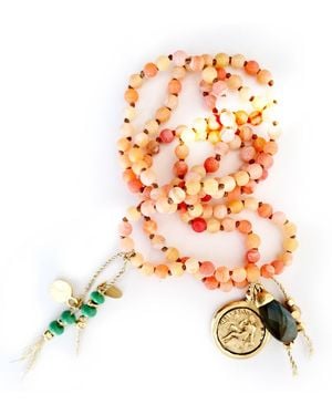 Persia Dona Jewelry Tangerine Quartz Gemstone Necklace - White