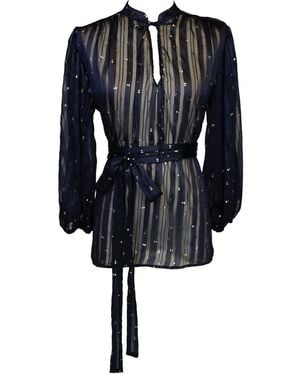 Jennafer Grace Clara Bishop Sleeve Blouse - Blue