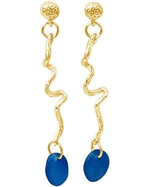 Glassy Havswirl Earrings - Blue