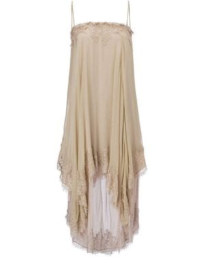 Belsize25 Neutrals Moonlight Dress – Two-Tone Layered Lace Slip Dress - Natural