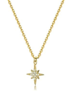 Nazzar Mini Pave Star Burst Pendant Necklace - Metallic