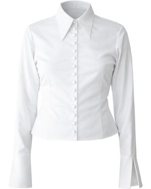 Salteye Studio Neutrals Lace Down Button-Up - White