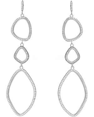KAMARIA Organic Triple Shape Dangle Earrings - Metallic