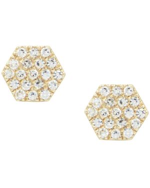 KAMARIA Diamond Hex Stud Earrings - Metallic