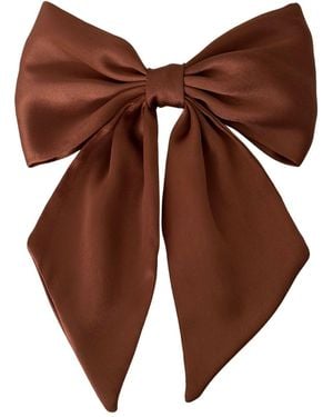 Sylk Hair Bow Clip - Brown