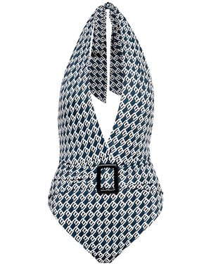 Kikki-G Swimwear Nada Swimsuit Kg Logo Print - Blue
