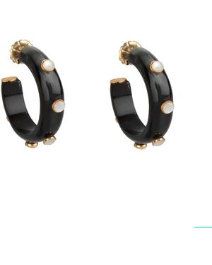Bounkit Eliza Hoops Mother Of Pearl - Black