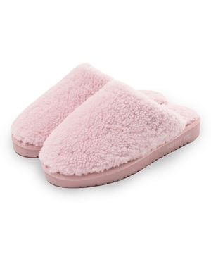 Pretty You London Sheepskin Mule Slipper Jude In Rose - Pink