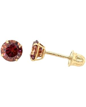 VicStoneNYC Fine Jewelry Moissanite Stud Earrings – Screw Back - Metallic