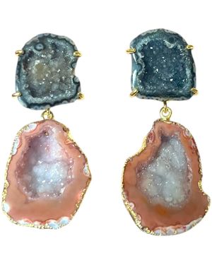 Magpie Rose Earrings - Blue