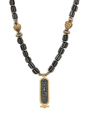 Ebru Jewelry Spiritual Armour Egyptian Energy Beaded Necklace - Metallic
