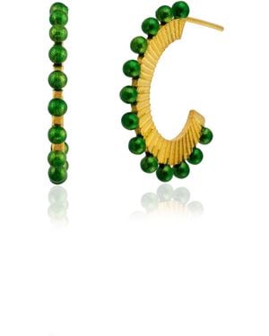 Milou Jewelry Oval Hoop Earrings - Green