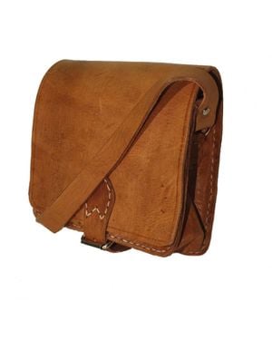 Berber Leather Neutrals The Temara Square Saddle Bag - Brown