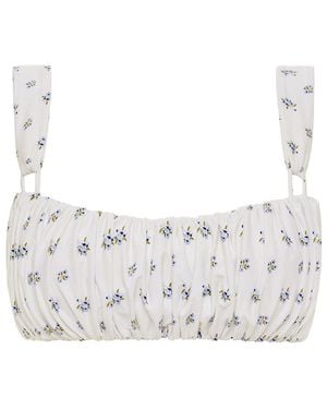 Montce Heidi Floral Victoria Bikini Top - White