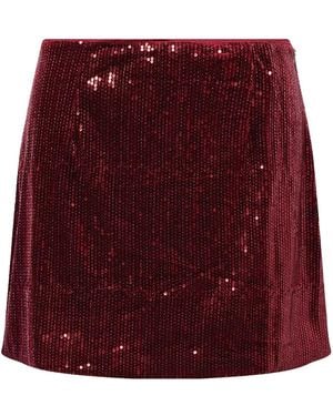 Amy Lynn Astrid Burgundy Sequin Mini Skirt - Red