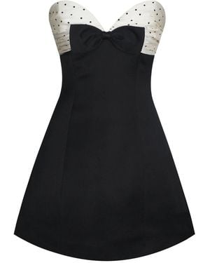 Miss Circle New York Florrie & Polka Dot Sweetheart Mini Dress - Black