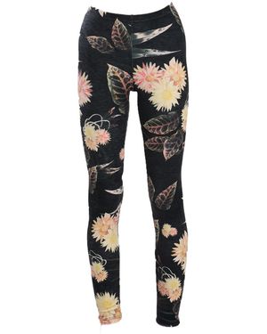 ARTISTA Velvet Printed Leggings - Black