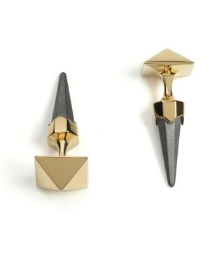 Kasun Oxidised Tip Cufflinks - Metallic