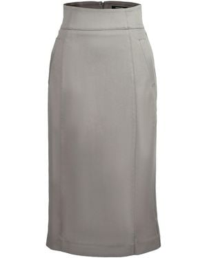 Smart and Joy Pencil Tailor Skirt - Gray