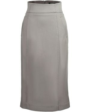 Smart and Joy Pencil Tailor Skirt - Gray